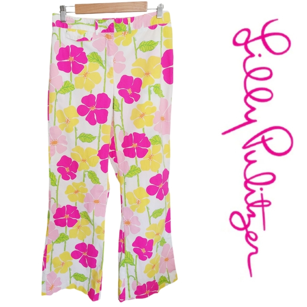 Vintage Lilly Pulitzer Floral Print Tropical Pants